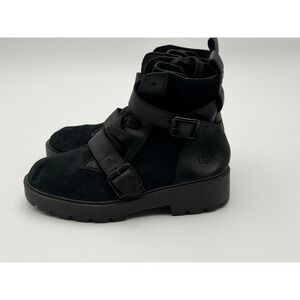 UGG Zorrah Boots 8.5 Suede Goth Whimsigoth Strap Lace Up Zip Bucket
